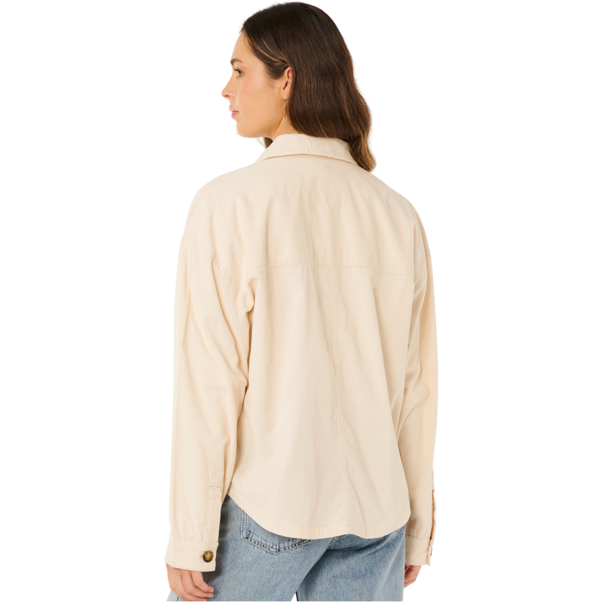 2026 Rip Curl Womens Keepsakes Washed Cord Shirt 074WSH - Stone